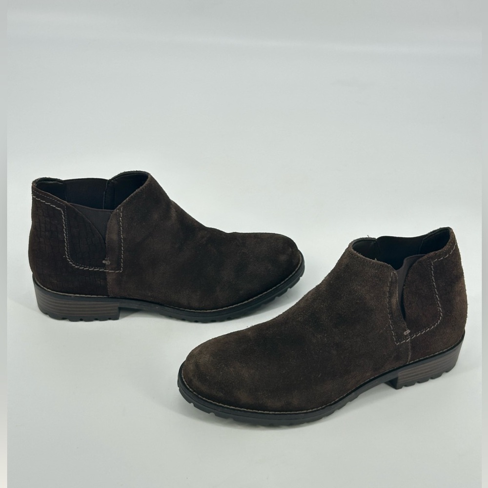 Clarks Brown Suede Chelsea Ankle Boots